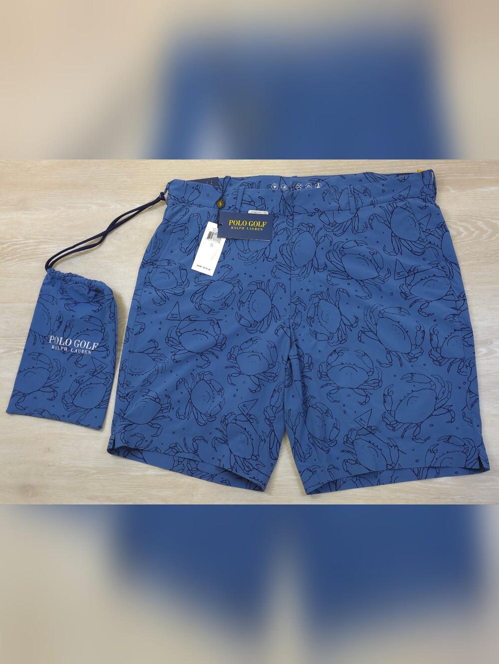 Polo Ralph Lauren Classic Fit Golf Shorts Crabs w/Pouch NWT New 9 Inches Trunks